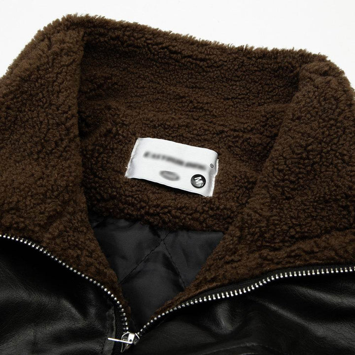 Leather Clothing With Stand Collar Coat For Men - ZEYTONCART