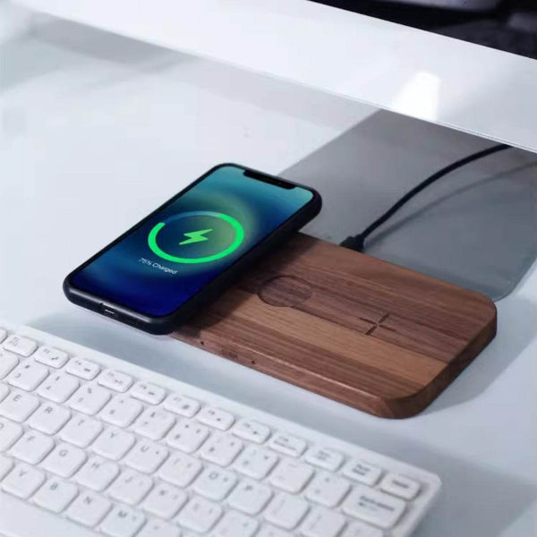 Black Walnut Genuine Goods Three-in-one Watch Headset Wireless Charger - ZEYTONCART