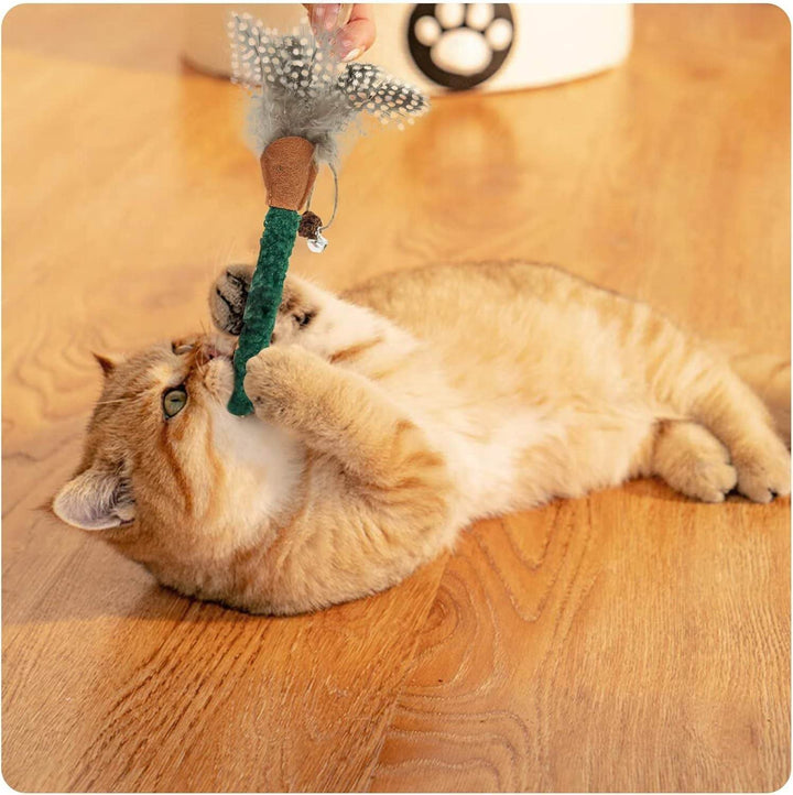 Cat Chew Sticks Catnip Chew Toys With Feather Funny Cat Feather Toys Silvervine Sticks For Cats Teeth Cleaning Chewing Relax - ZEYTONCART