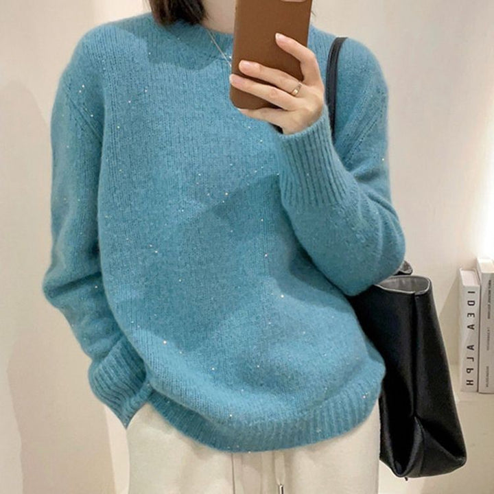 Soft Glutinous Fashion All-match Round Neck Long Sleeve Autumn And Winter - ZEYTONCART