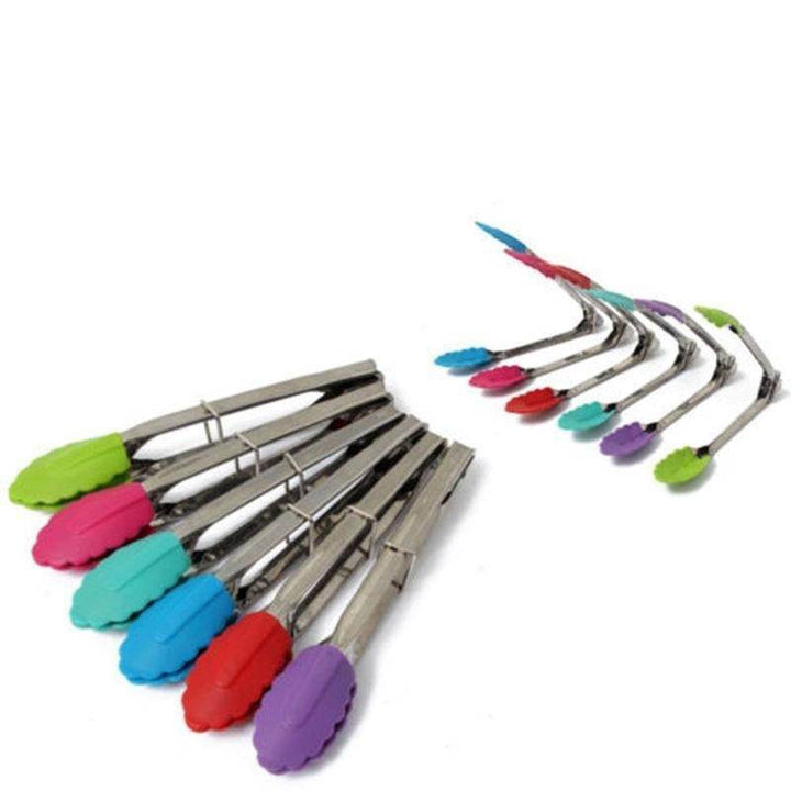 Silicone Kitchen Cooking Salad Utensils BBQ Clip Stainless - ZEYTONCART