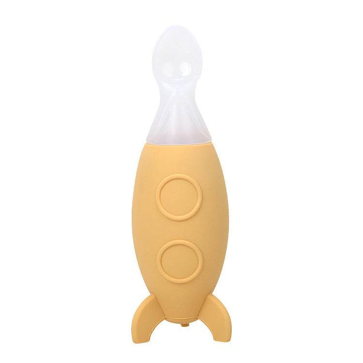 Creative Small Rocket Squeeze Silicone Feeding Spoon Baby Food Supplement Feeding Bottle - ZEYTONCART