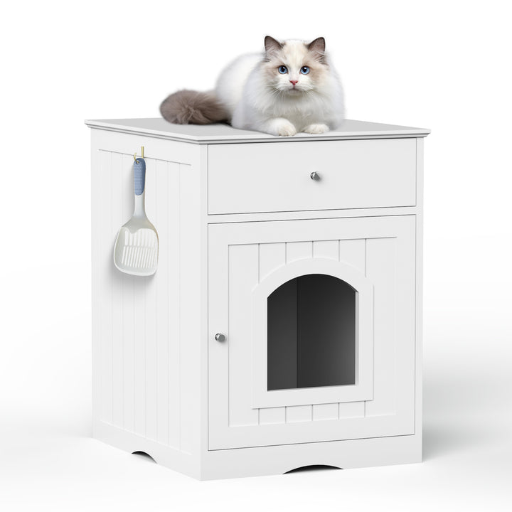 Wooden Pet House Litter Box Fence With Drawers - ZEYTONCART