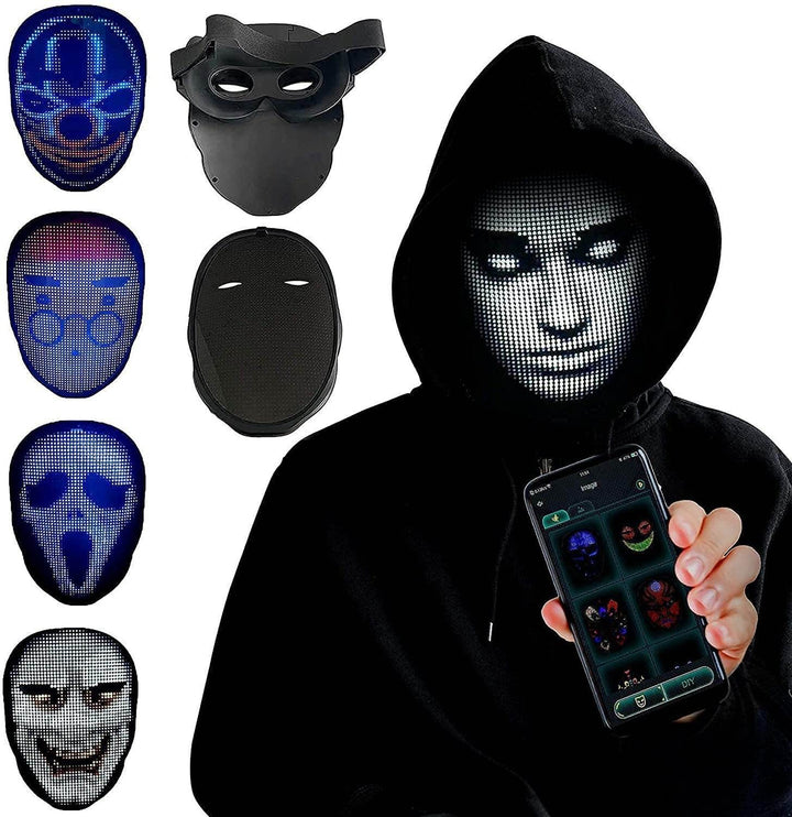 Halloween Face Masks Full Color LED Luminous Mask Face Changing Mask Party Bar Props - ZEYTONCART