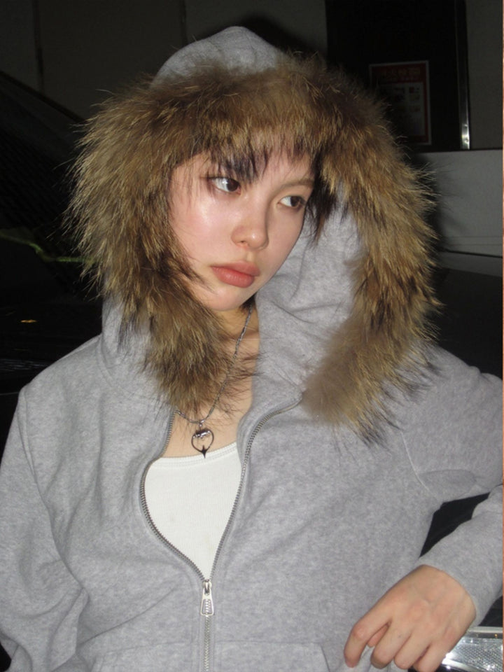 Retro Women's Winter Plush And Thick Hoodie Jacket - ZEYTONCART
