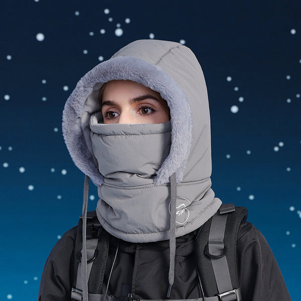 Winter Cycling Warm-keeping And Cold-proof Neck Protection One-piece Hat Fleece-lined - ZEYTONCART