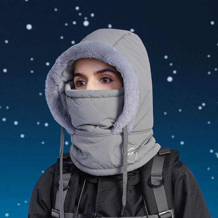 Winter Cycling Warm-keeping And Cold-proof Neck Protection One-piece Hat Fleece-lined - ZEYTONCART