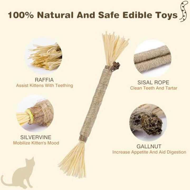 3 Pack Silvervine Sticks For Cats Cat Chew Toy For Dental Care Edible Cat Chew Sticks For Teeth Cleaning Kitty Toys For Indoor Cats - ZEYTONCART