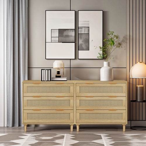 3 Drawers Rattan Locker Rattan Drawer - 2 Piece Set - ZEYTONCART