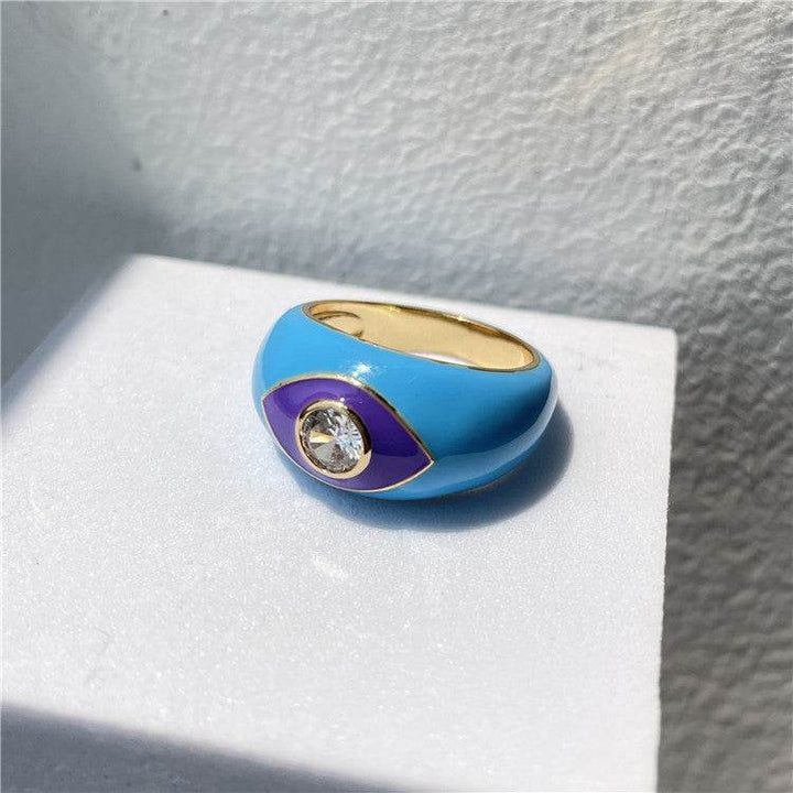 Drip Rings Eye Drip Rings Copper Gold Plated Zircon Rings - ZEYTONCART