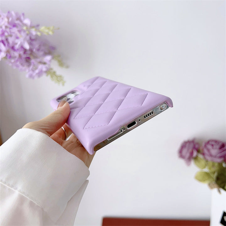 Diamond Plaid Phone Case Leather Phone Protective Case - ZEYTONCART