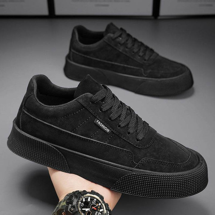 Casual Board Flat Shoes Men Breathable Thick-soled Lace-up Sneakers For Walking Running - ZEYTONCART