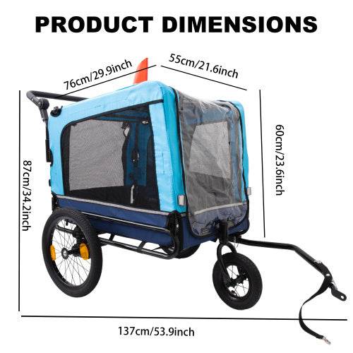 Outdoor Heavy Duty Foldable Utility Pet Stroller Dog Carriers Bicycle Trailer - ZEYTONCART