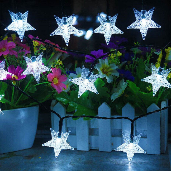 Solar Powered Star Fairy String LED Lights Waterproof Xmas Garden Outdoor Decor - ZEYTONCART