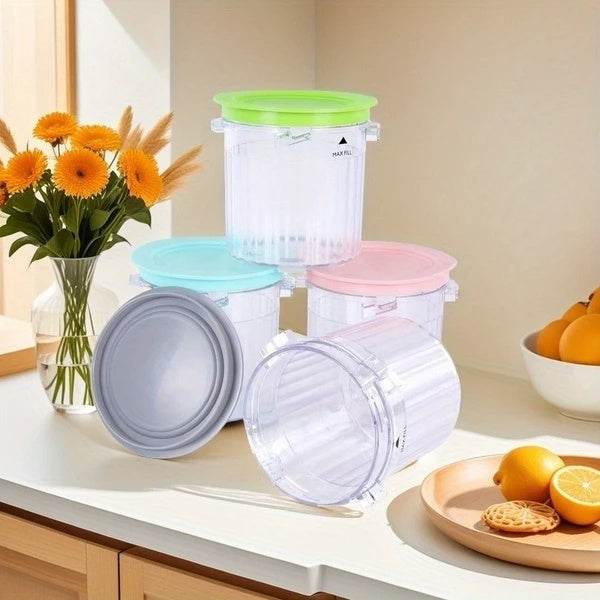 4 Pack Ice Cream Pints And Lids Compatible With Ninja Creami Breeze Ice Cream Makers, BPA-Free, Dishwasher Safe, For Nc299 300 301 Not For Nc100 - ZEYTONCART