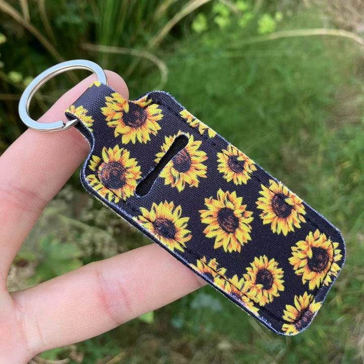 Printed Leopard Print SUNFLOWER Snake Pattern Women's Lipstick Pack Sets Of Key Chain Creative Perfume Bag - ZEYTONCART