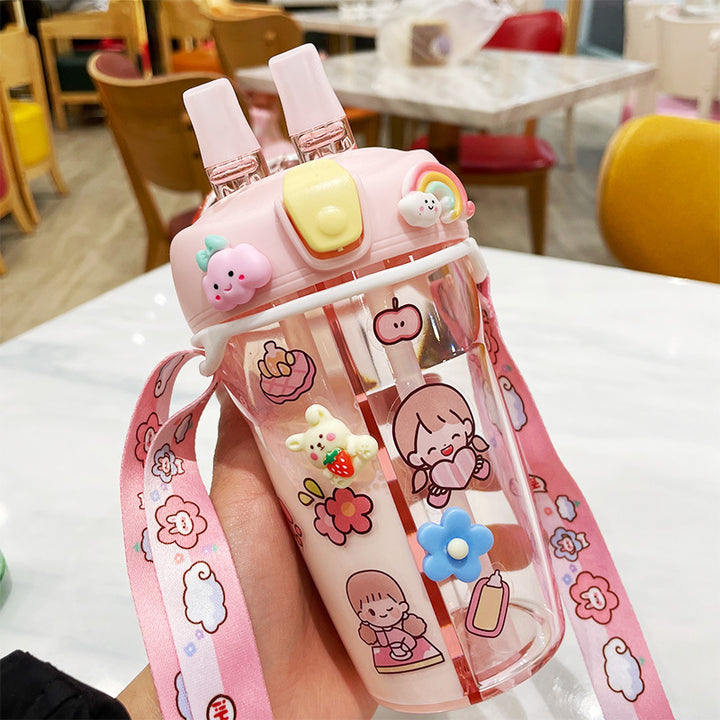 Children's Portable Cute Creative Double-tube Water Cup Two-in-one - ZEYTONCART