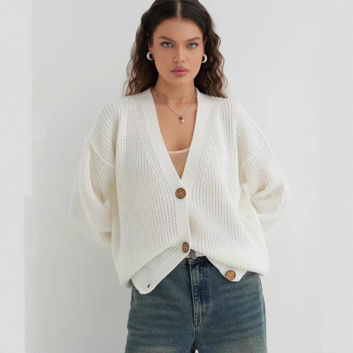 Autumn And Winter Loose Solid Color Knitted Sweater For Women Idle Style - ZEYTONCART
