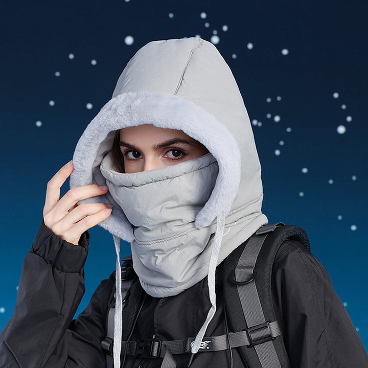 Winter Cycling Warm-keeping And Cold-proof Neck Protection One-piece Hat Fleece-lined - ZEYTONCART