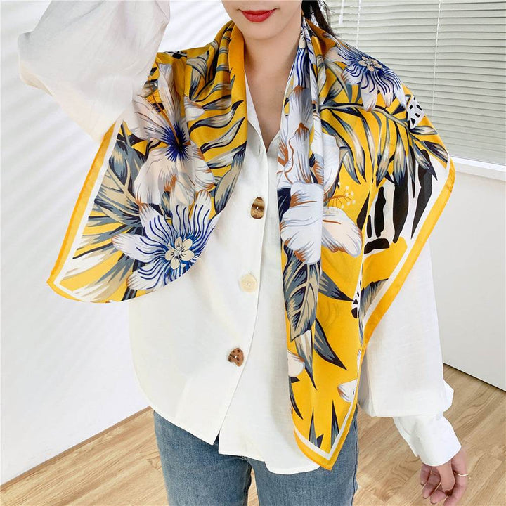 Fashion Silk Scarves Female Printing Hijab - ZEYTONCART