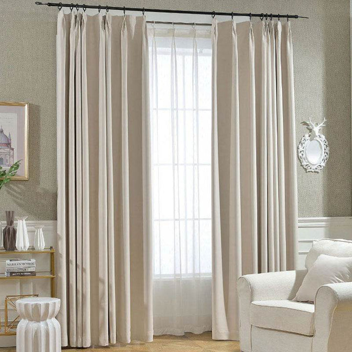 Home Fashion Herringbone Pattern Chenille Blackout Curtains - ZEYTONCART