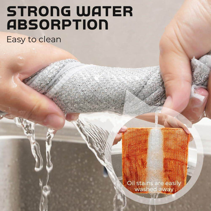 Multipurpose Wire Dishwashing Rags, 2025 New Metal Wire Dishwashing Cloths Towels Scrubs Cleans, Premium Scrubbing Wire Dishwashing Rags Non-Scratch Wire Dishcloth For Dishes, Sinks - ZEYTONCART