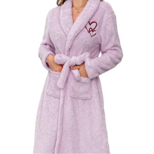 Autumn And Winter Flannel Nightgown Women's Long Pajamas - ZEYTONCART