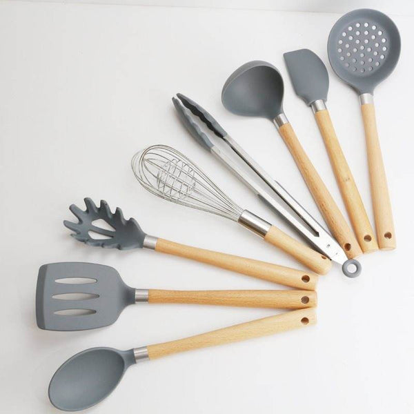 Direct Selling Wooden Handle Silicone Kitchen Utensils And - ZEYTONCART
