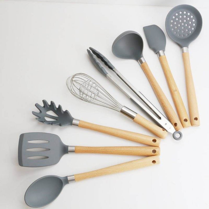 Direct Selling Wooden Handle Silicone Kitchen Utensils And - ZEYTONCART