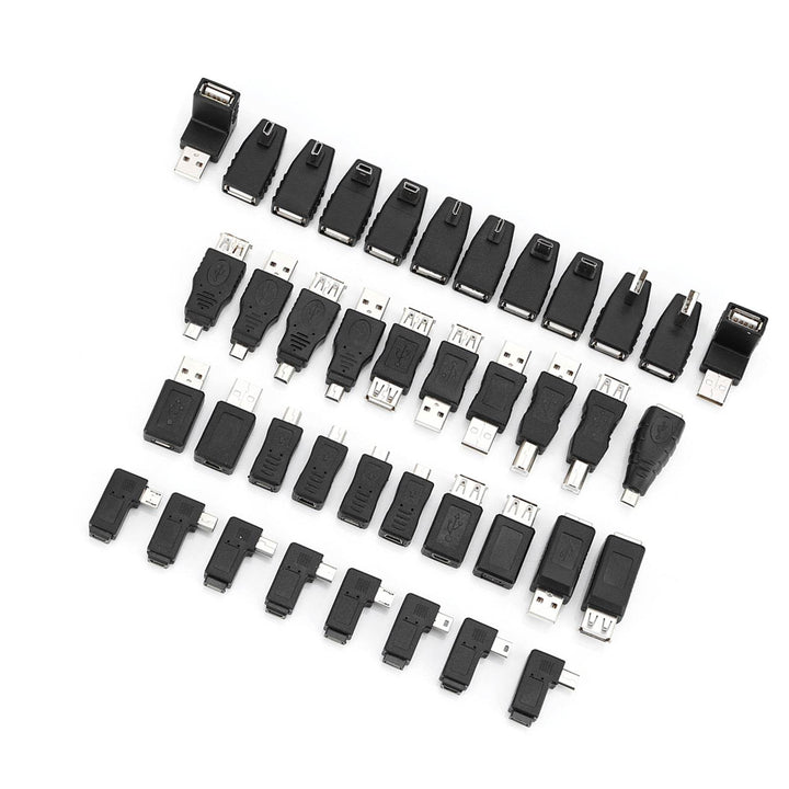 Pack of 40 Multiple USB2.0 Adapters Angled Mini Micro Type B Male Female Converters Connectors - ZEYTONCART