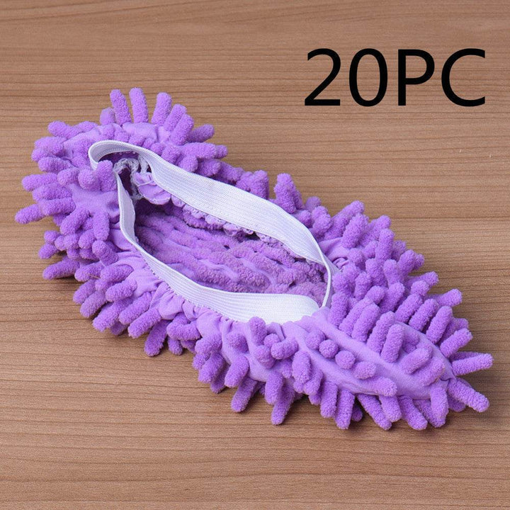 2pcs Set Multifunctional Chenille Micro Fiber Slipper Shoe Covers Clean Slippers Lazy Drag Shoe Mop Caps Household CleanTools - ZEYTONCART