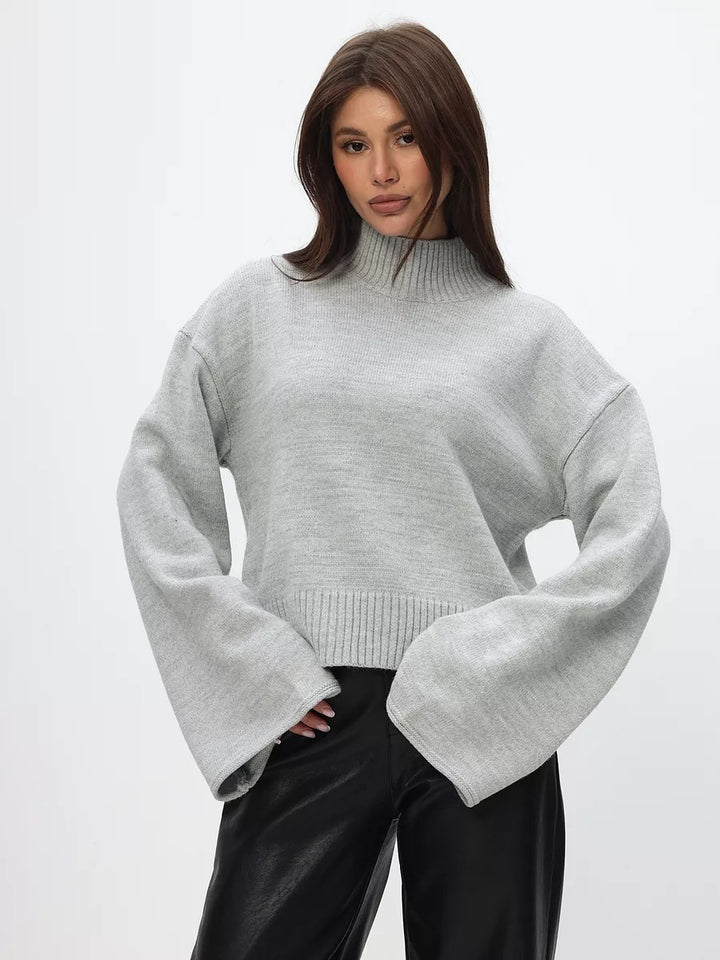 Autumn And Winter Loose Short Solid Color Knitted Top - ZEYTONCART