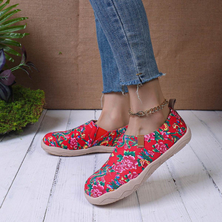 Round Toe Flat Bottom Comfortable Slip-on Lofter Pumps Sneakers For Women - ZEYTONCART
