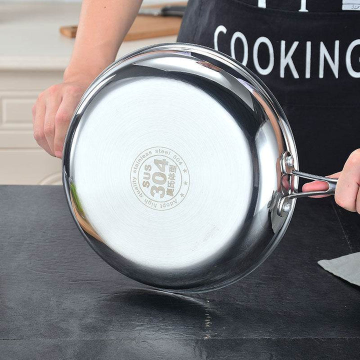 Stainless Steel Frying Pan Non-stick Less Lampblack Kitchen Cookware - ZEYTONCART