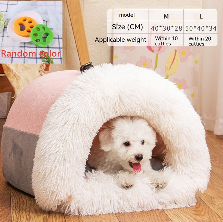 New Splice Portable Pet Nest Portable Autumn And Winter Warm Dog Nest Moisture-proof Long Fur Cat Nest Cross Border Pet Nest - ZEYTONCART