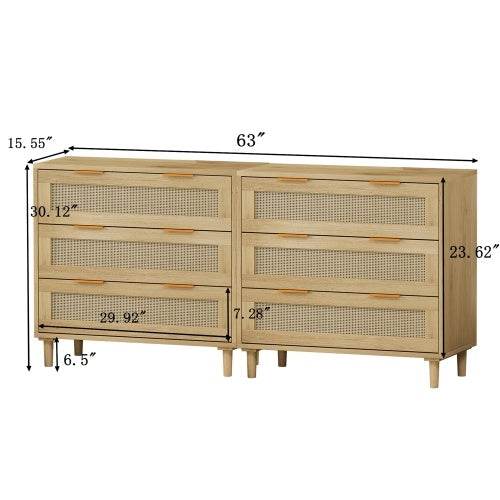 3 Drawers Rattan Locker Rattan Drawer - 2 Piece Set - ZEYTONCART