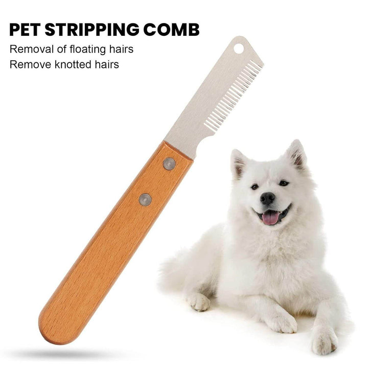 Pet Stripping Comb Dog Stripping Knife Grooming Tool Multifunction Remove Floating Hair Dog Stripping Knife With Wood Handle For Cats Dogs - ZEYTONCART