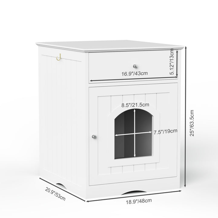 Wooden Pet House Litter Box Fence With Drawers - ZEYTONCART
