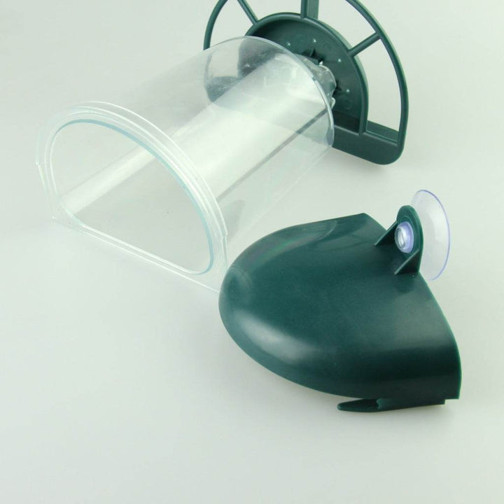 Transparent Plastic Suspension Type Automatic Bird Feeder With Cover - ZEYTONCART