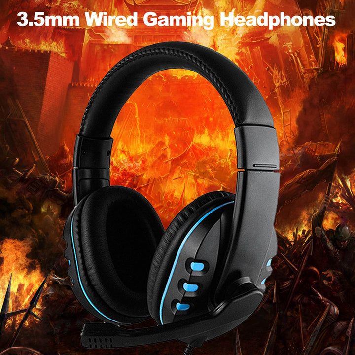 3.5mm Wired Gaming Headphones Over Ear Game Headset Noise Canceling Earphone with Microphone Volume Control for PC Laptop Smart Phone - ZEYTONCART