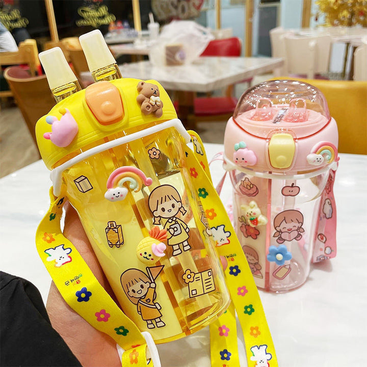Children's Portable Cute Creative Double-tube Water Cup Two-in-one - ZEYTONCART