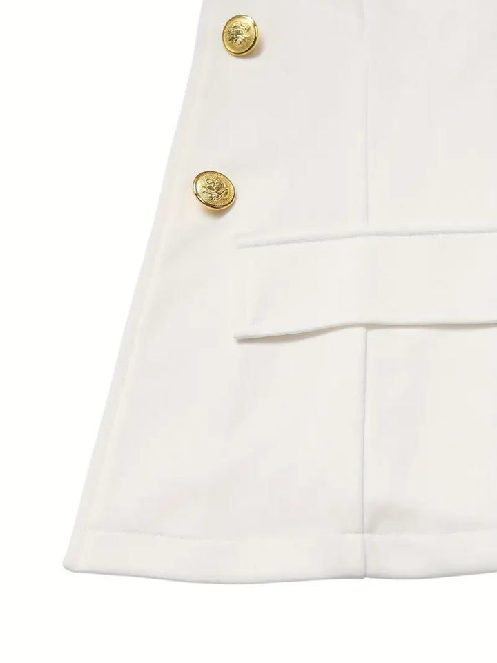 All Season Professional Women's Suit Set, Double Breasted Buttons, Gold Buttons, Essential For The Office, Women's Clothing For Autumn And Winter Seasons - ZEYTONCART