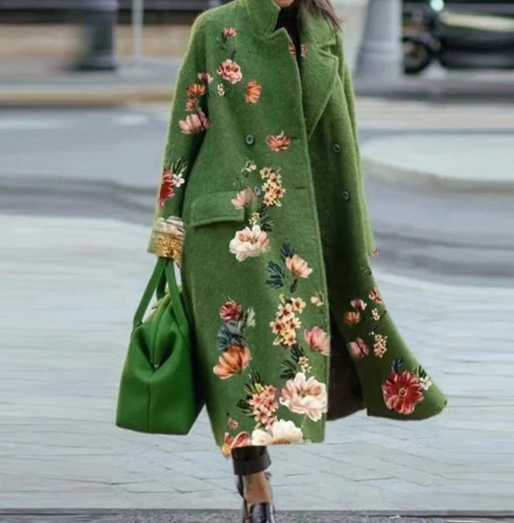 Women's Color Matching Plaid Long-sleeved Coat - ZEYTONCART