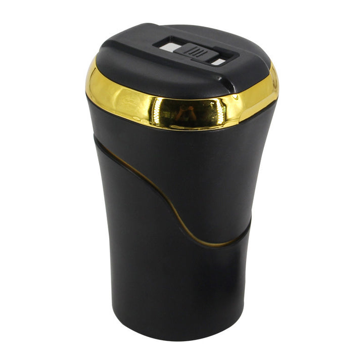 Push-pull Lighter Accessories Smokeless Detachable USB Rechargable Car Ashtray Home Portable Smell Proof With Lid LED Blue Light - ZEYTONCART