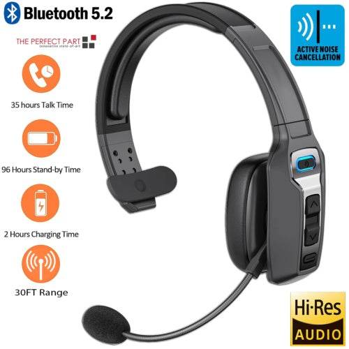 Trucker Bluetooth 5.2 Wireless Headset With Noise Cancelling Mic For Phones PC - ZEYTONCART