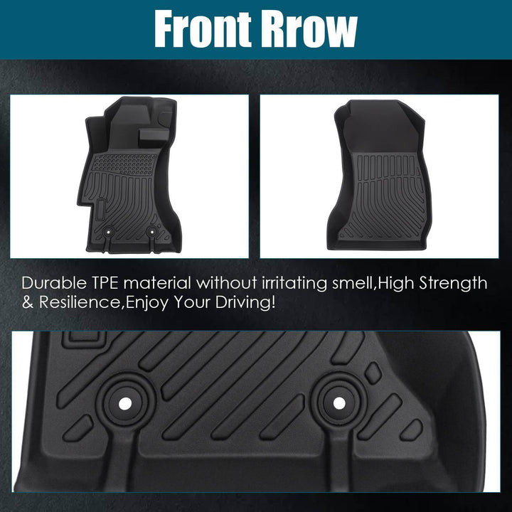 Car Floor Mats For 2012-2016 Impreza Black All-Weather TPE Rubber - ZEYTONCART