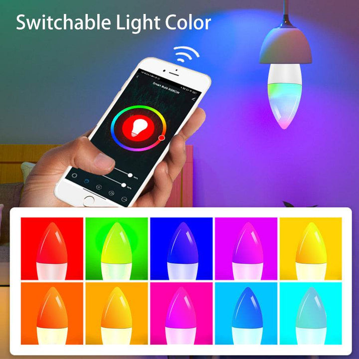 Smart WifI Led Lamp E14 RGB CW WW Led Bulb Dimmable 85-265V Voice Control Light Bulbs Alexa Google Home For Home Decorative - ZEYTONCART