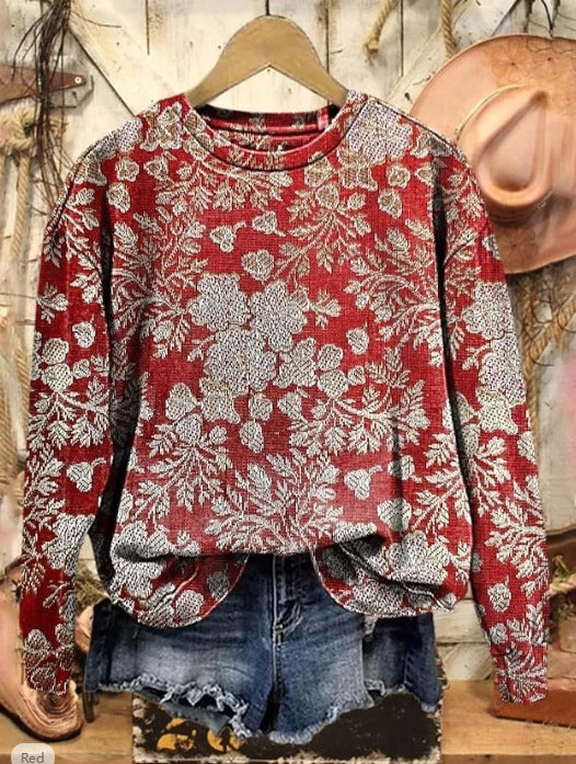 European And American Printing Long Sleeve Casual Top Autumn Winter Sweater - ZEYTONCART