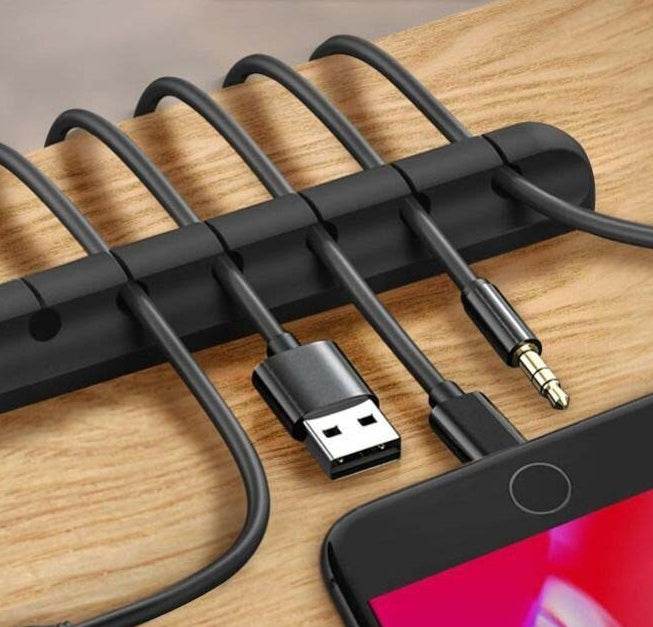 Self-adhesive Power Cord Fixed Clip Data Cable Card Silicone Desktop Cable Organizer - ZEYTONCART