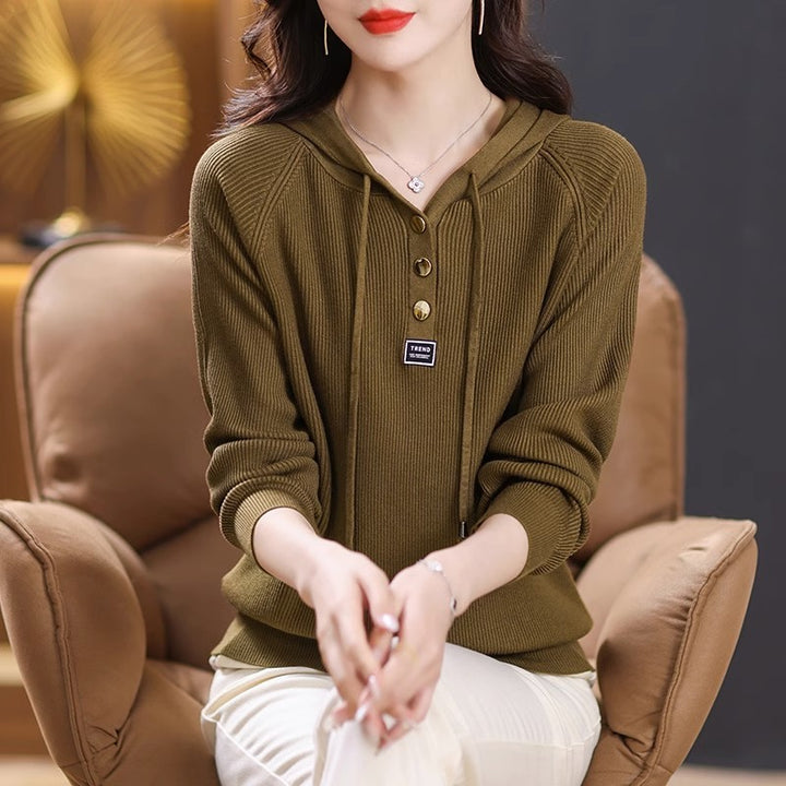 Women's Autumn And Winter Outerwear Knitted Hoodie - ZEYTONCART